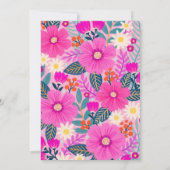 Colorful Floral Wedding Invitation Pink Botanical 招待状 (裏面)