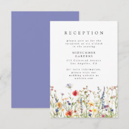 Colorful Floral Wedding Reception Enclosure Card エンクロージャーカード