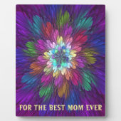 Colorful Flower Abstract Fractal Art Best Mom フォトプラーク (正面)