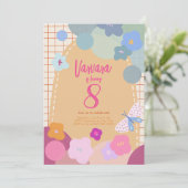 Colorful Flower Arch Birthday Girl Invitation 招待状 (スタンド正面)