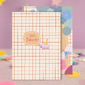 Colorful Flower Arch Birthday Girl Invitation 招待状