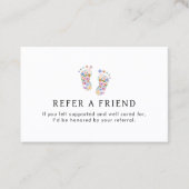 Colorful Flower Baby Footprint Logo White 紹介カード (正面)