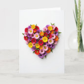 Colorful Flower Heart Love Card カード (正面)