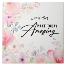 Colorful Flower Inspirational Ceramic Tile タイル