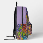 Colorful Flower Print Backpack With Light Purple プリントバックパック (左)