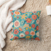 Colorful Flower Shape Throw Pillow Case クッション (ブランケット)