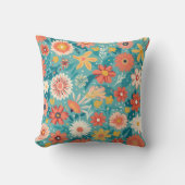 Colorful Flower Shape Throw Pillow Case クッション (正面)