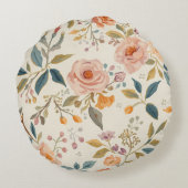 Colorful Flower Shape Throw Pillow Case ラウンドクッション (裏面)