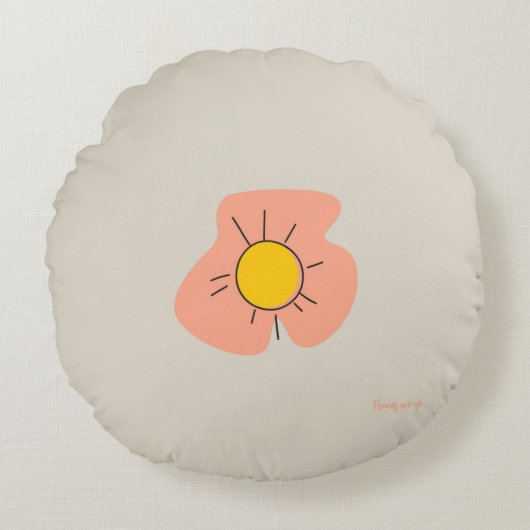 Colorful Flower Shape Throw Pillow Case ラウンドクッション (正面)