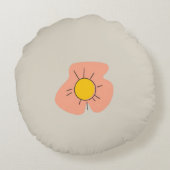 Colorful Flower Shape Throw Pillow Case ラウンドクッション (裏面)