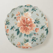 Colorful Flower Shape Throw Pillow Case ラウンドクッション (裏面)