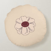 Colorful Flower Shape Throw Pillow Case ラウンドクッション (裏面)