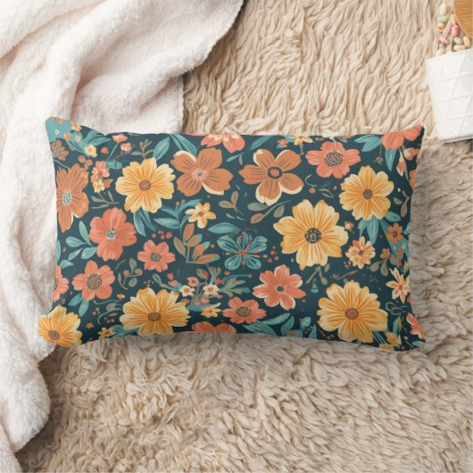 Colorful Flower Shape Throw Pillow Case ランバークッション (ブランケット)