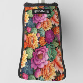 Colorful Flowering Cactus Personalized ゴルフヘッドカバー (回転90)