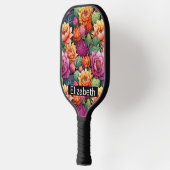 Colorful Flowering Cactus Personalized ピックルボールラケット (左)