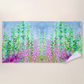 Colorful Flowers ビーチタオル (正面)