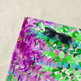 Colorful Flowers ビーチタオル