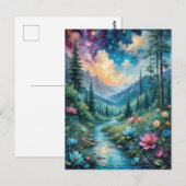 Colorful flowers a Stream and Wild Nature ポストカード (正面/裏面)