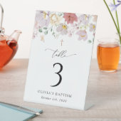 Colorful Flowers, Boho, Baptism Table Numbers 台座サイン (インサイチュ)