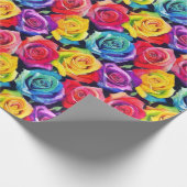Colorful flowers, bright watercolor roses print ラッピングペーパー (角)