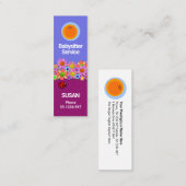 Colorful Flowers Cute Ladybug Babysitter スキニー名刺 (正面/裏面)