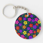 Colorful Flowers Floral Pattern キーホルダー (正面)