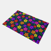 Colorful Flowers Floral Pattern ドアマット (アングル)