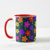 Colorful Flowers Floral Pattern マグカップ (左)