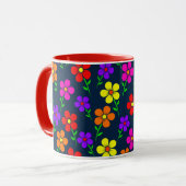 Colorful Flowers Floral Pattern マグカップ (正面左)