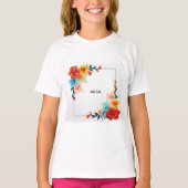 Colorful Flowers Frame, TEMPLATE, ADD TEXT Tシャツ (正面)