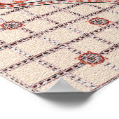 Colorful flowers mughal architecture background wa ポスター (角)