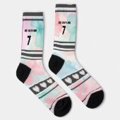 Colorful  Flowers - Name Number Socks ソックス (右)