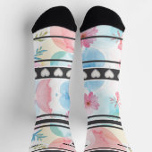 Colorful  Flowers - Name Number Socks ソックス (上部)
