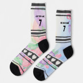 Colorful  Flowers - Name Number Socks ソックス (左)