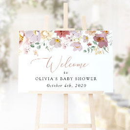 Colorful Flowers, Wildflowers, Baby Shower Welcome ポスター