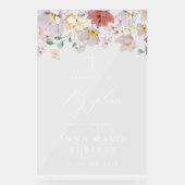 Colorful Flowers, Wildflowers, Baptism Welcome アクリルサイン (正面)