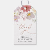 Colorful Flowers, Wildflowers, Boho, Baby Shower ギフトタグ (正面)