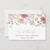 Colorful Flowers, Wildflowers, Boho, Baby Shower サンキューカード (正面)
