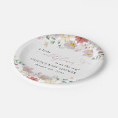 Colorful Flowers, Wildflowers, Boho, Baby Shower ペーパープレート (アングル)