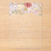 Colorful Flowers, Wildflowers, Boho, Baptism アクリル招待状 (正面)