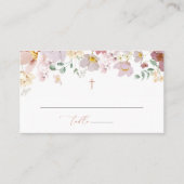 Colorful Flowers, Wildflowers, Boho, Baptism プレイスカード (正面)