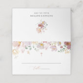 Colorful Flowers, Wildflowers, Boho, Baptism プレイスカード (外部開封)
