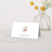 Colorful Flowers, Wildflowers, Boho, Baptism プレイスカード (裏面)