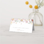 Colorful Flowers, Wildflowers, Boho, Baptism プレイスカード (正面)