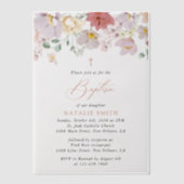 Colorful Flowers, Wildflowers, Boho, Baptism ベラム紙招待状 (正面)