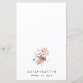 Colorful Flowers, Wildflowers, Boho, Baptism Menu (裏面)