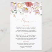 Colorful Flowers, Wildflowers, Boho, Baptism Menu (正面)
