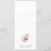 Colorful Flowers, Wildflowers, Boho, Baptism Menu メニュー (裏面)