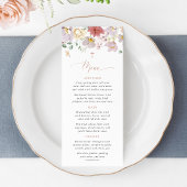 Colorful Flowers, Wildflowers, Boho, Baptism Menu メニュー