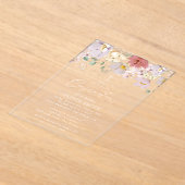Colorful Flowers, Wildflowers, Boho, Confirmation アクリル招待状 (レイダウン)